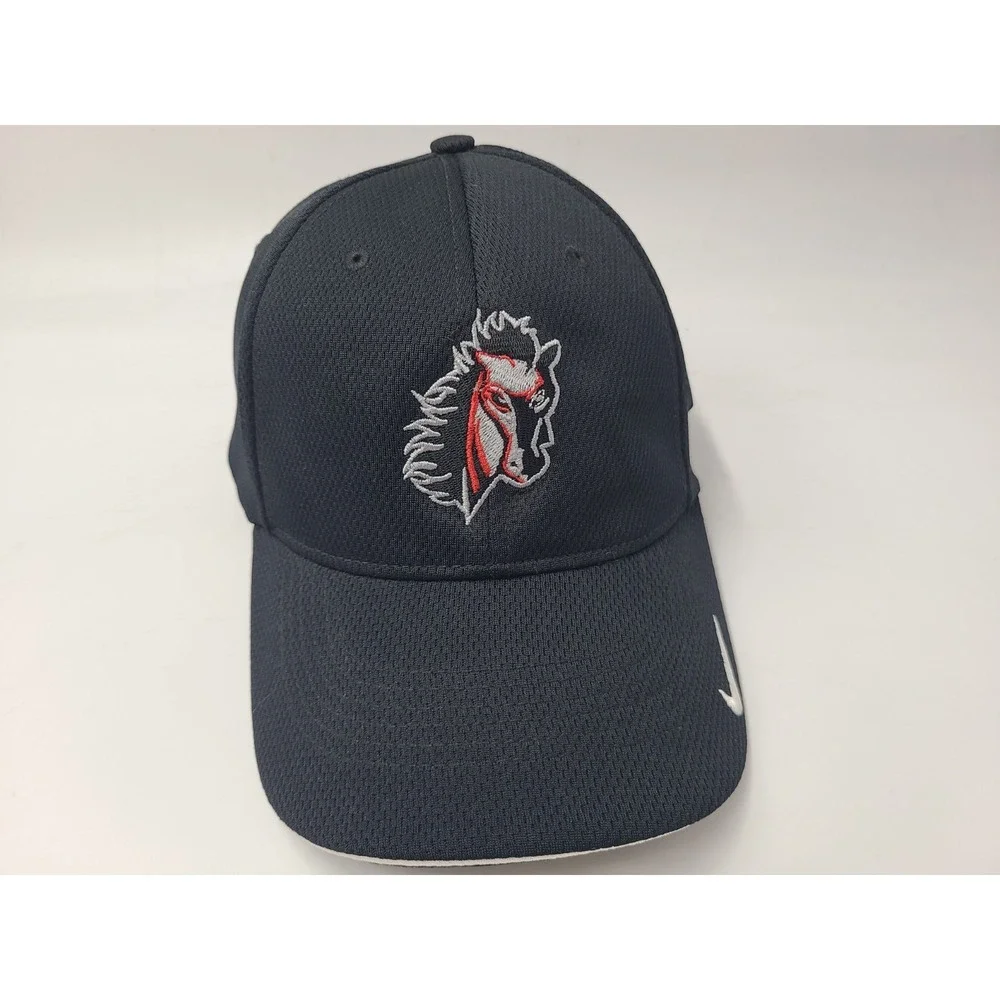 Nike Golf Mustangs Flex Fitted S-M Hat Cap Polyester Casual Logo Men Women Black